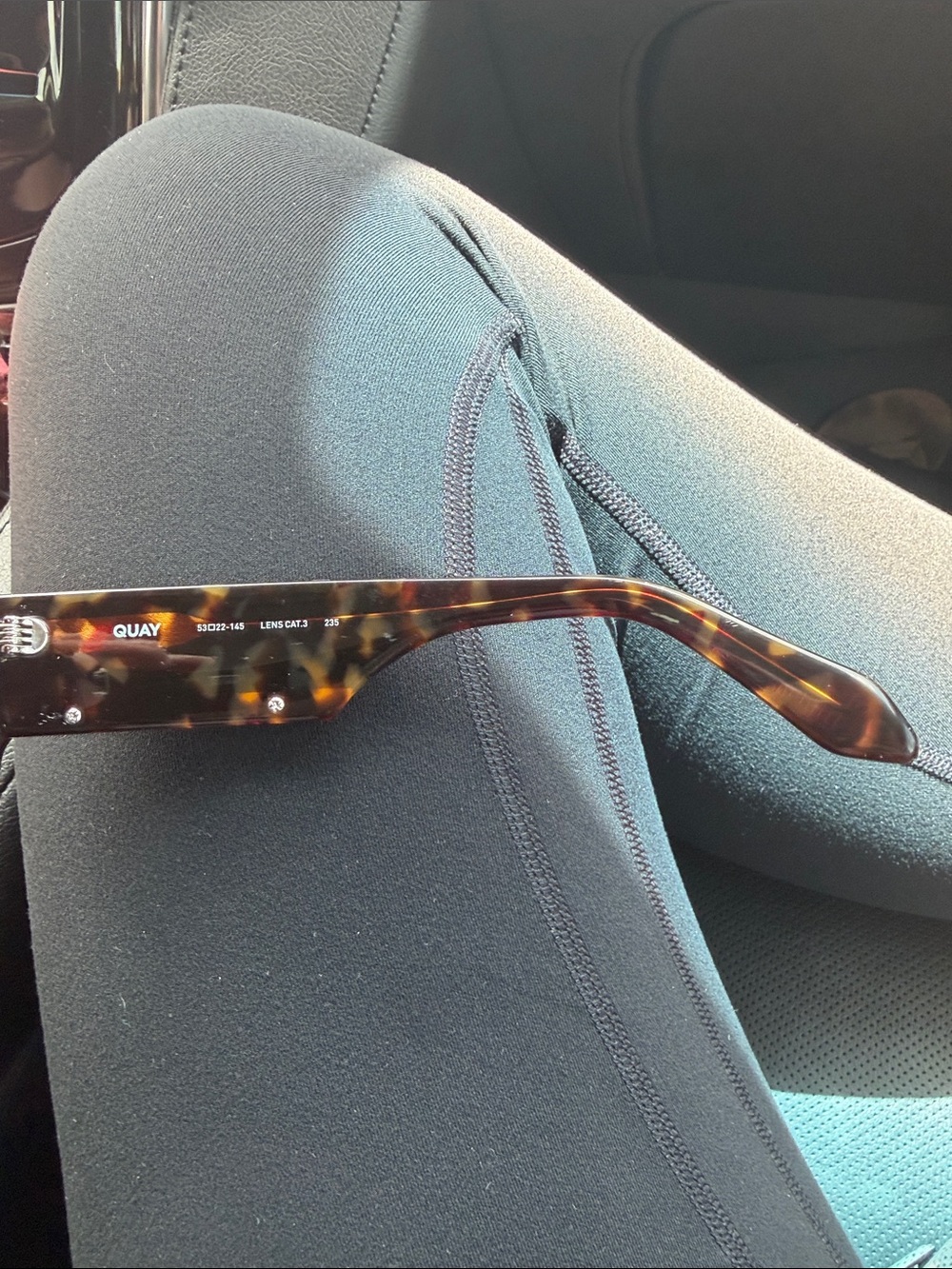 Quay Australia Oversized Square Tortoise Sunglasses - Dark Brown Tortoise - Picture 4 of 5